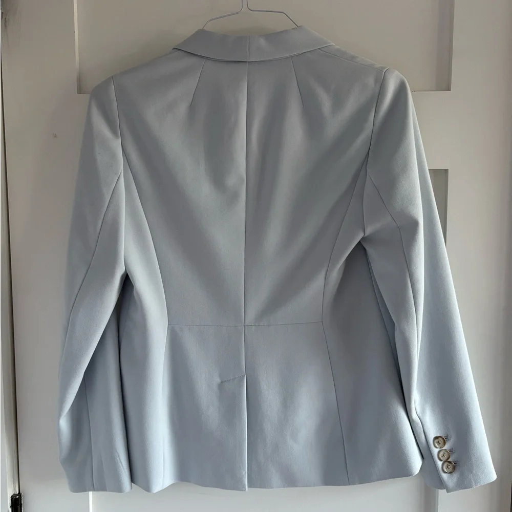Talbots Italian luxe double cloth single button baby blue blazer size 2 - Picture 6 of 13